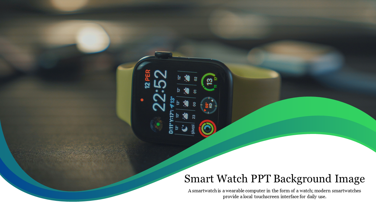 Free - Innovative Smart Watch PPT Background Image Presentation